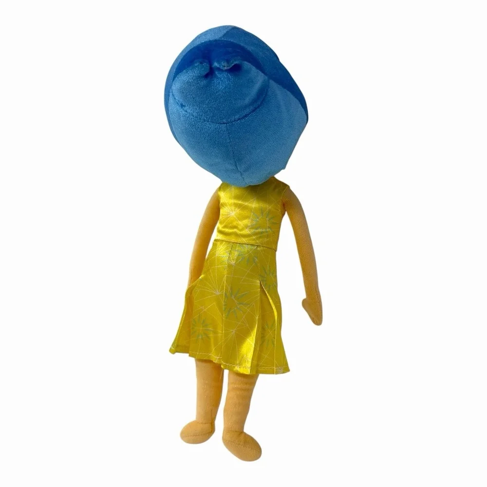 Disney Pixar Inside Out Joy Plush Stuffed Toy Yellow‎ Dress Blue Hair 10 Inch